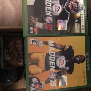 2 Xbox one games. Madden 18 & madden 19